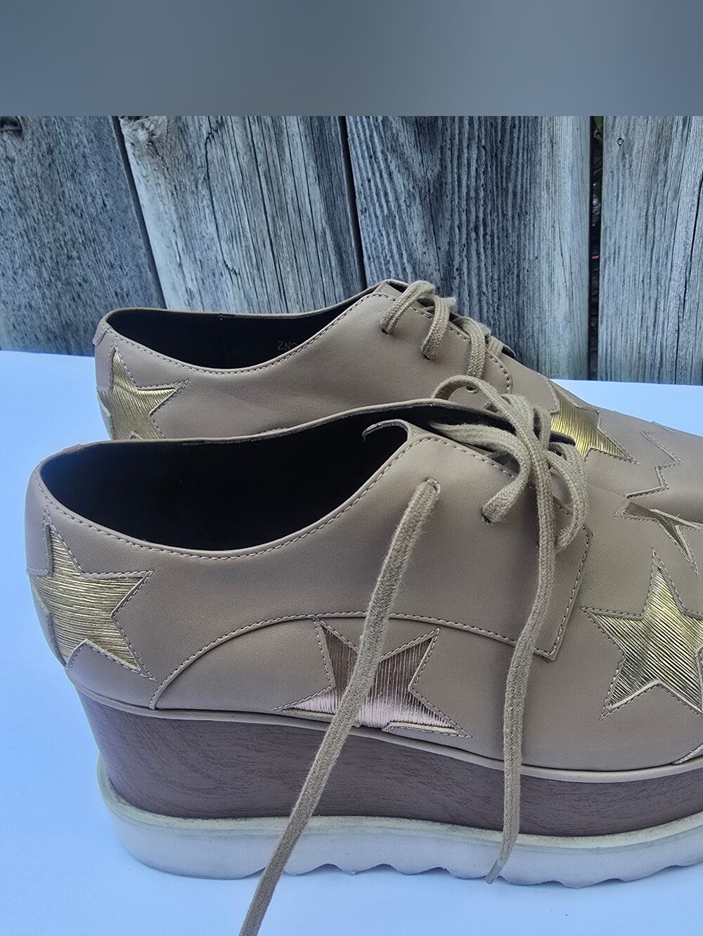 Stella McCartney Vegan Leather Start Platforms Size 7